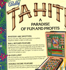 Rare Bally TAHITI Pinball Bingo Game Arcade Flyer Ad 8x11 c1979 Original picture