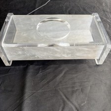 Vintage MCM Mid Century Clear Lucite / Acrylic Tissue Box / Holder picture