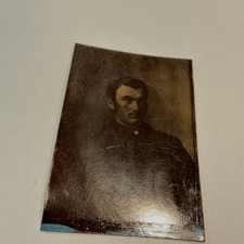 ANTIQUE TINTYPE OF VERY HANDSOME MYSTERIOUS LOOKING MAN 1800’s picture