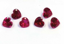 6 PCS Natural Burmese Red Ruby Heart Cut 8 x 5 mm Lot IGL Loose Gemstone 6GHB picture
