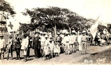 RPPC  Red Cross Flag  Parade   Postcard  c1910 picture