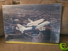 Vintage NASA Anaheim Angels 21x31.5 Canvas Endeavor Space Shuttle Boeing 747 SCA picture