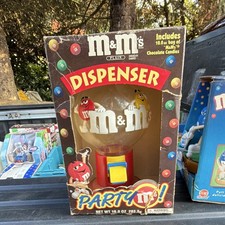 M&M's Party Time Candy Dispenser with 10 oz Plain Chocolate Candies, Red/Yellow picture