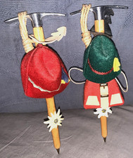 2 Neat Vintage  Austria  Souvenir  Miniature Climbing Hammers  Felt Hats... picture