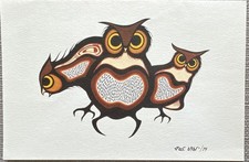 Robert Kakegamic #79 “Three Owls” Artwork Card and Envelope picture