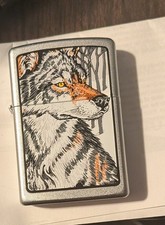 Zippo Lighter . Barrett Smythe. Watchful Wolf. Unfired . 2006.NOS picture