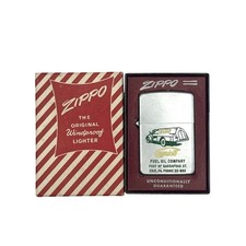 1951-1952 Unfired Zippo Cemico Fuel Oil Tanker Truck Steel Lighter with Box picture