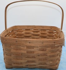 Vintage Longaberger 1983 Pie Basket, Wood Bottom, Riser Insert picture