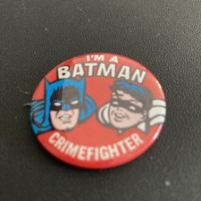 Vintage 1966 - I'm A Batman Crimefighter - Pinback Button Pin  picture