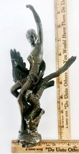 Vintage Bronze Statue Nymph Flying On Eagle W/ THÉOPHILE GAUTIER Poem On Base picture