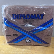Vtg Diplomat Owen Blanket Chocolate Brown 72x90 Full Twin 100% Polyester USA picture