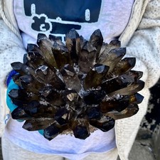 12G New Find black Phantom Quartz Crystal Cluster Mineral Specimen Healing picture