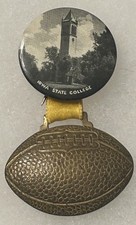 Iowa State College / University vintage 1930’s Football Hanger  1 1/4” pinback picture