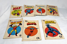 Vtg 1978 Marvel Comics Super-Heroes 2 3 6 7 8 10 13 Hulk Black Iron Card Game picture
