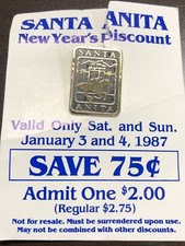 One 1987 Santa Anita Lapel Pin in Brand New Condition picture