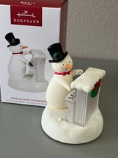 HALLMARK 2023  SING-ALONG SHOWMAN SNOWMAN CHRISTMAS MUSICAL ORNAMENT picture