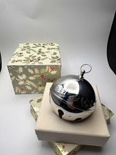 Vintage 1982 Wallace Silver Plated Sleigh Bell Christmas Ornament 12th Edition picture