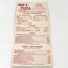Imo's Pizza Menu Vintage St Louis MO 2162 Chambers Rd Halls Ferry BK0 picture