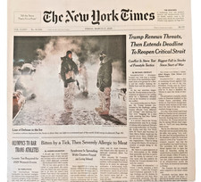 The New York Times Newspaper March 27 2026 Olympics to Bar Trans Athletes UNREAD picture