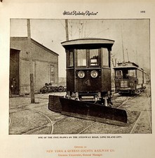 Antique 1902 Steinway Street Line Snowplows Queens NY Streetcar Advertising RARE picture