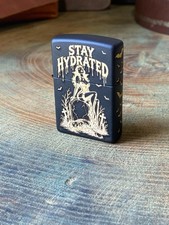 Stay Hydrated 4 Side  | Halloween Pinup | Matte Black Zippo | Made In USA picture
