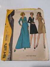 1972 Vintage MCCALL'S Pattern 3390 Half Size Dress Size 14 1/2 Bust 37 picture