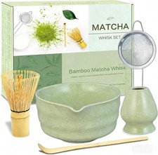 New Matcha Tea Set Ceramic Bowl Bamboo Whisk Kit Traditional Gift Tools picture