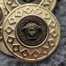 Vintage Versace Medusa Head Metal Buttons Set Lot Of 10 Gold Bronze Blazer Coat picture