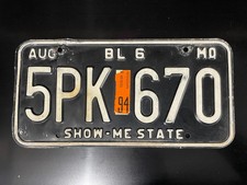 Missouri License Plate 1994 Truck August 5PK 670 picture