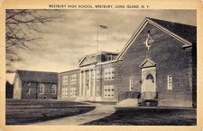 Westbury New York High School Street View Postcard Copy picture