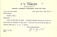 1906 F.E. Fowler New Haven CT Wholesale Letterhead picture