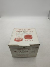 Vintage-Romertopf-Magic Coasters By Reco-Stackable-Absorbs Moisture-Set Of 4-NEW picture