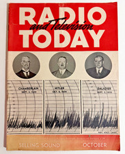 October 1939 Radio & Television Today Magazine ADOLF HITLER COVER ww2 wwii picture