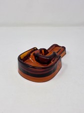 VTG 1920's LJ Houze Forbes Glass Pipe/Ash Tray in Amber Tobaccianna picture
