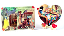 2 Vintage 1938 Disney Snow White and the Seven Dwarfs Mechanical Valentine Cards picture