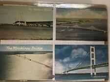 Mackinac Mackinaw Bridge Michigan 24 vintage postcard lot C Structural Engineer picture