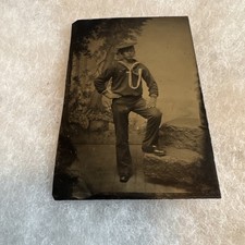 ORIGINAL 6th Plate Tintype Image US Navy Sailor In Uniform picture