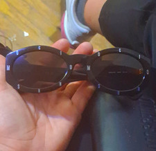 Moschino MOS141/S 8071R Women's Oval Sunglasses Black Logo Lightweight 140mm picture