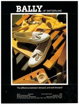 1989 Bally Women's Fashion White Shoes on Deck Chair Vintage Print Advertisement picture