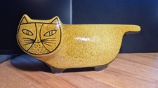 Vintage Baldelli Italy 806 Ceramic Cat Coin Bank Mustard Yellow Mid Century picture