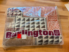 NOS Vintage Burlington  No-Iron Percale King Size fitted Sheet Brown multicolor picture