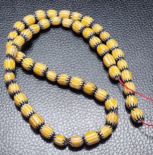 Vintage Chevron Beads Venetian multicolor Glass Beads 8mm strand picture