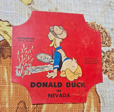Disney Donald Duck in Nevada Vintage Die-Cut Card SAGEBRUSH picture
