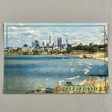 City Scape From Shores Of Lake Erie Cleveland Ohio Postcard Unposted picture