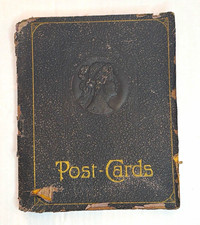 Vintage Scrapbook Album w/ 65+ Mounted Antique Postcards & Greeting Cards picture