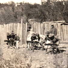 WWI Army Soldiers Machine Gun Fort Real Photo Postcard RPPC picture