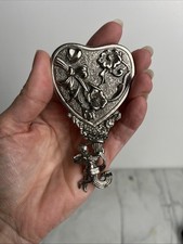 Vintage 1928 Jewelry Co. Cherub Heart Mini Hand Mirror picture
