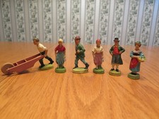 Antique German Composition Figurines - Lot of 6 picture