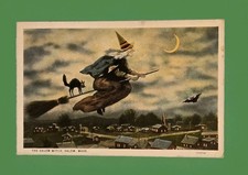Vintage Halloween Postcard The Salem Witch 1923 Curteich picture