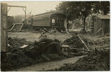 RPPC Decorah IA Flood Old Emery House Broadway Railroad Train Disaster picture